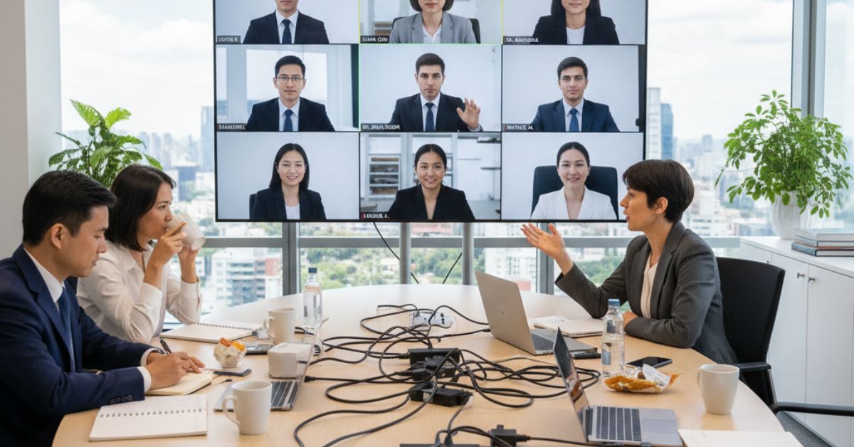 Special board meeting with video call.