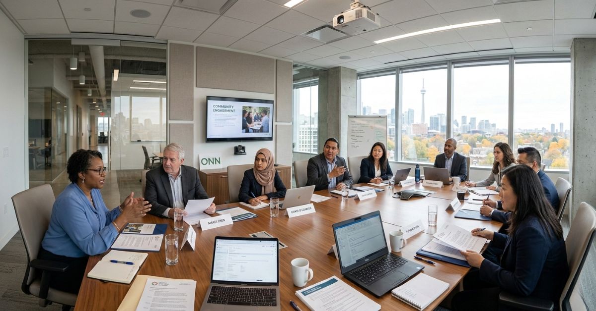 Advisory board meeting in Ontario discussing strategy.